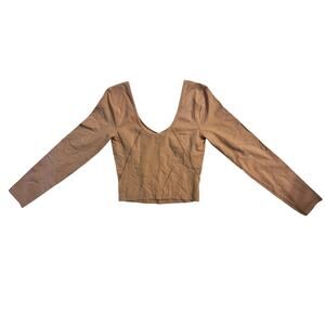 Lululemon align long sleeve cropped Top - Beige/Nude - Size: 4 - Excellent
